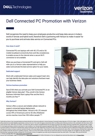 Dell Connected PC Promotion with Verizon